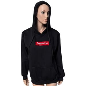 Supreme Box Logo Hoodie Size Large in Black 100% Cotton